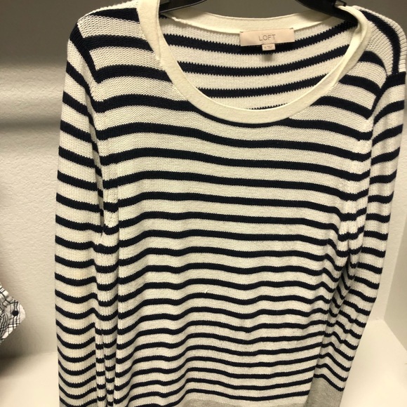 LOFT black stripe tunic sweater - Picture 2 of 3